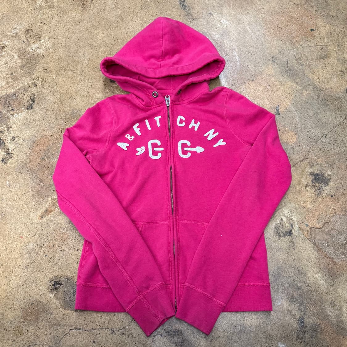 아베크롬비 핑크 딱붙 후드집업 상품이미지2