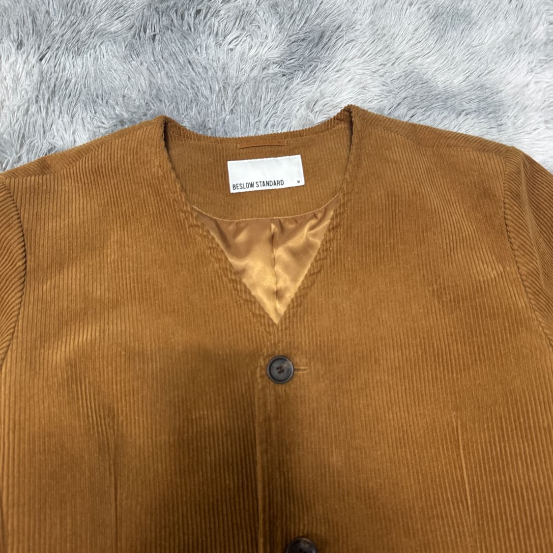 비슬로우 스탠다드 논카라 코듀로이자켓 M사이즈 상품이미지2