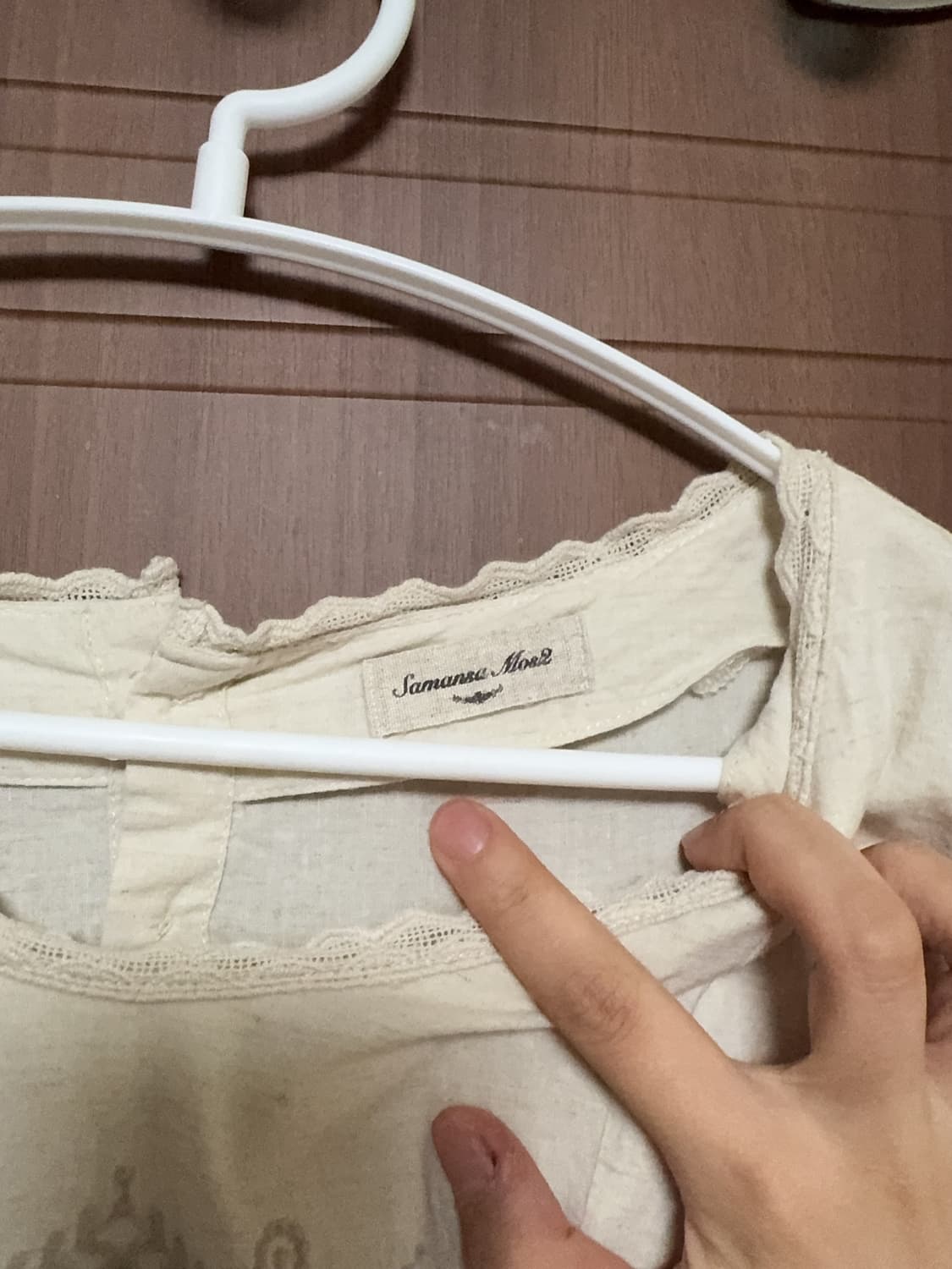 모리걸 하구미 일본 빈티지 사만사모스 아이보리 레이스 자수 롱 원피스 상품이미지3