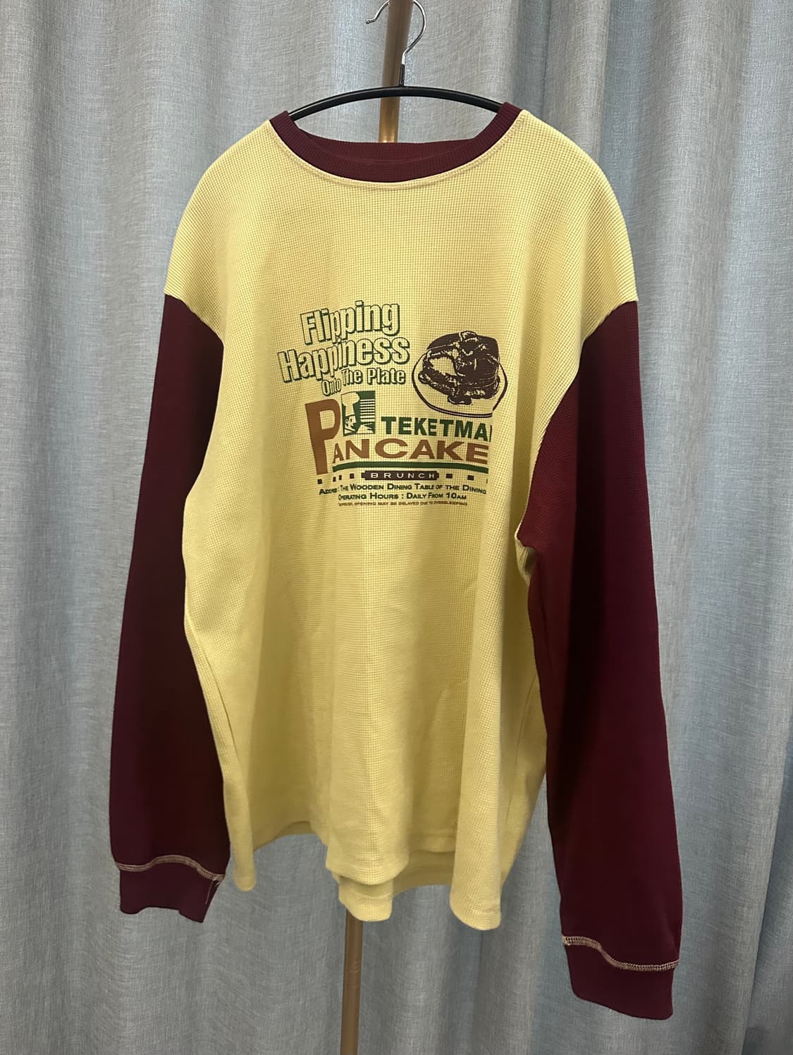 TEKET 테켓 팬케이크 와플 롱 슬리브리스 티셔츠 상품이미지5