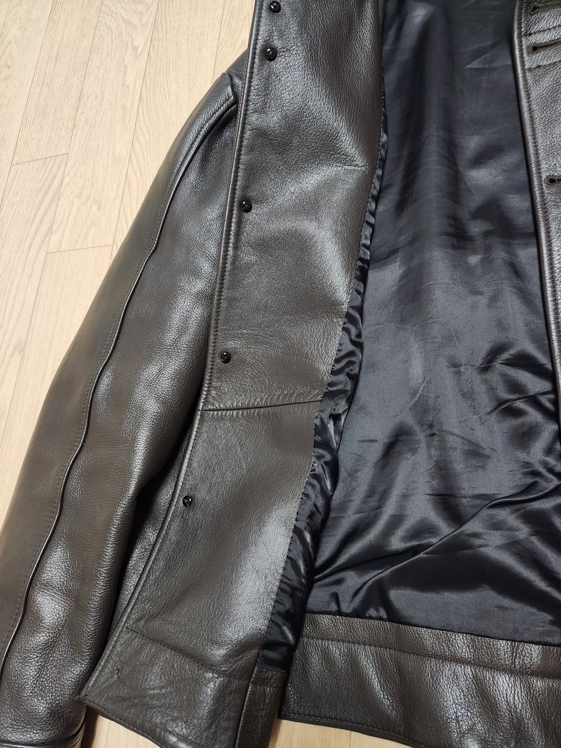 (L) STU 레더 자켓 다크브라운 상품이미지3