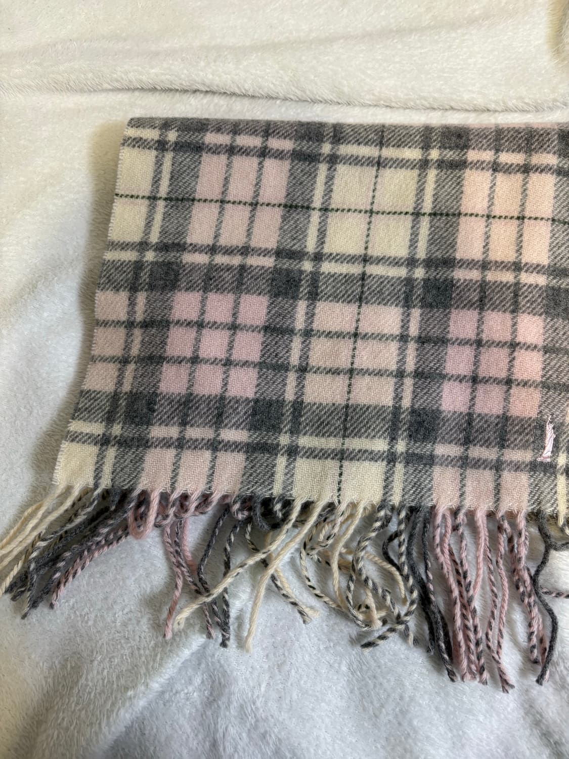 이스트보이 체크 머플러 목도리 그레이 핑크 아이보리 모리걸 y2k 백팩 상품이미지3