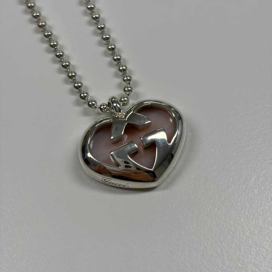 구찌 XL 하트 자개 인터라킹 목걸이 상품이미지1