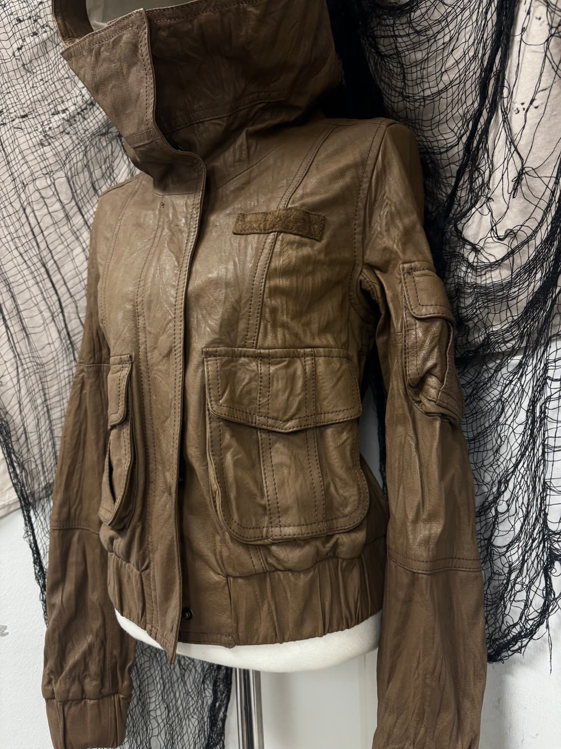 🖤RARE🖤Opium Brown Over Hoodie Leather  상품이미지4