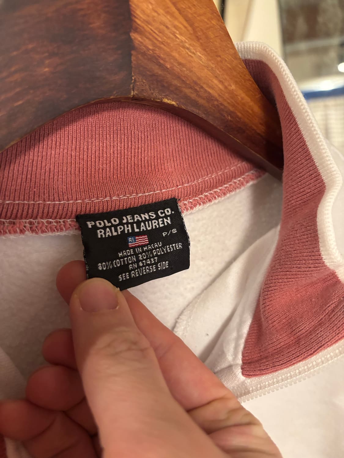 폴로 진스 흰색 하프집업 맨투맨 상품이미지3