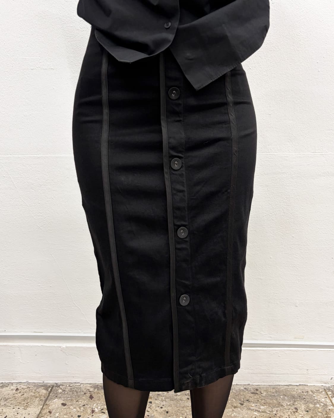 빈티지 파이핑 디테일 버튼 스커트 상품이미지4