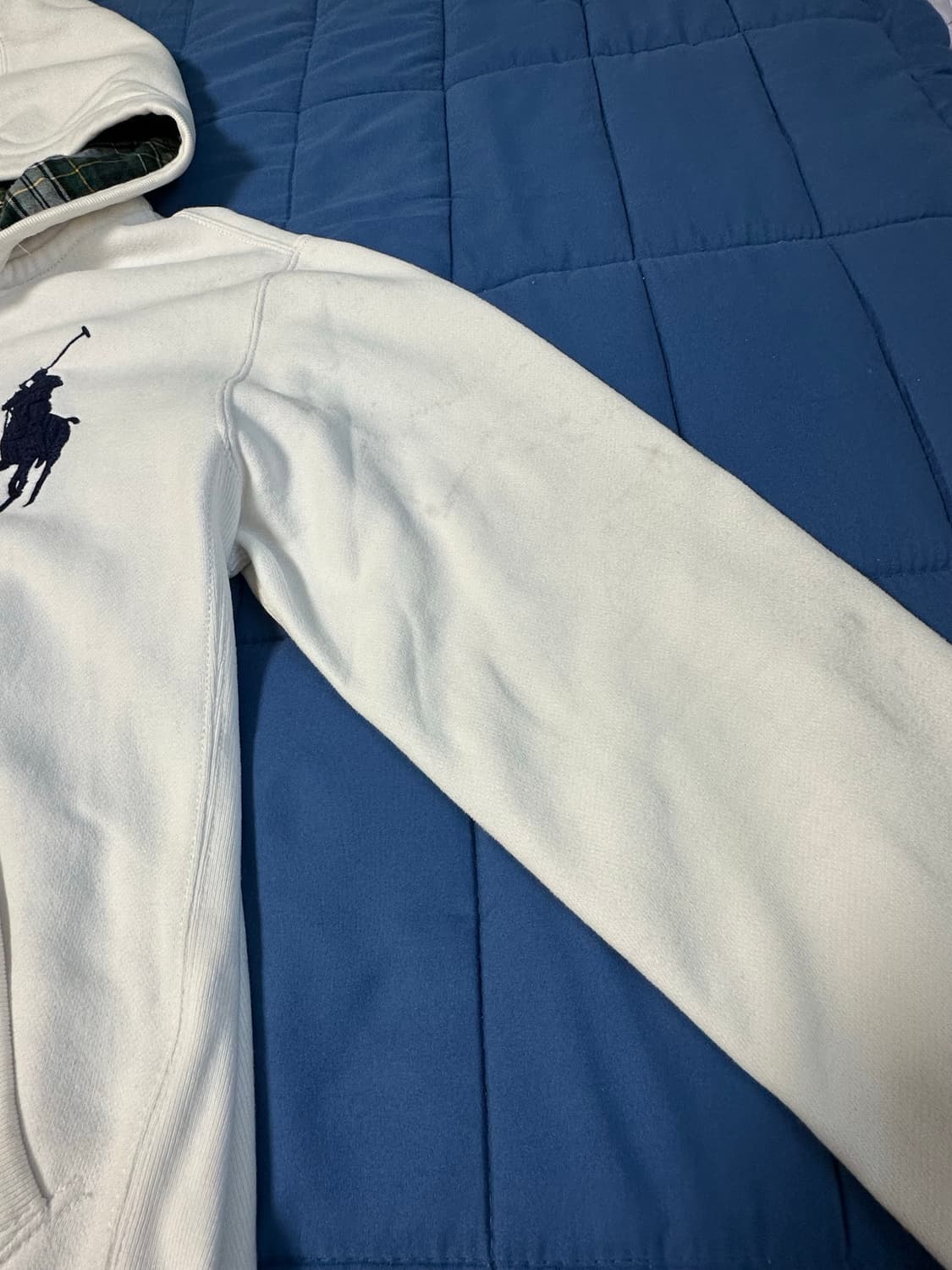 폴로 랄프로렌 빅포니 체크 후드집업 화이트 상품이미지7