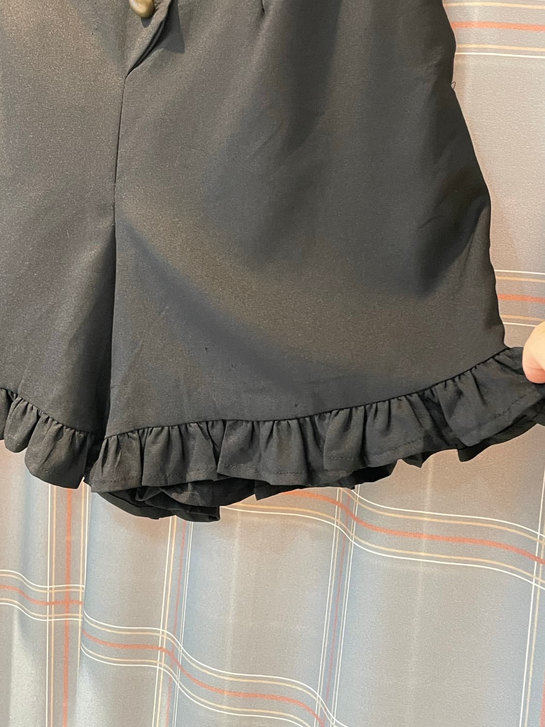 일본빈티지 프릴블랙반바지 상품이미지3