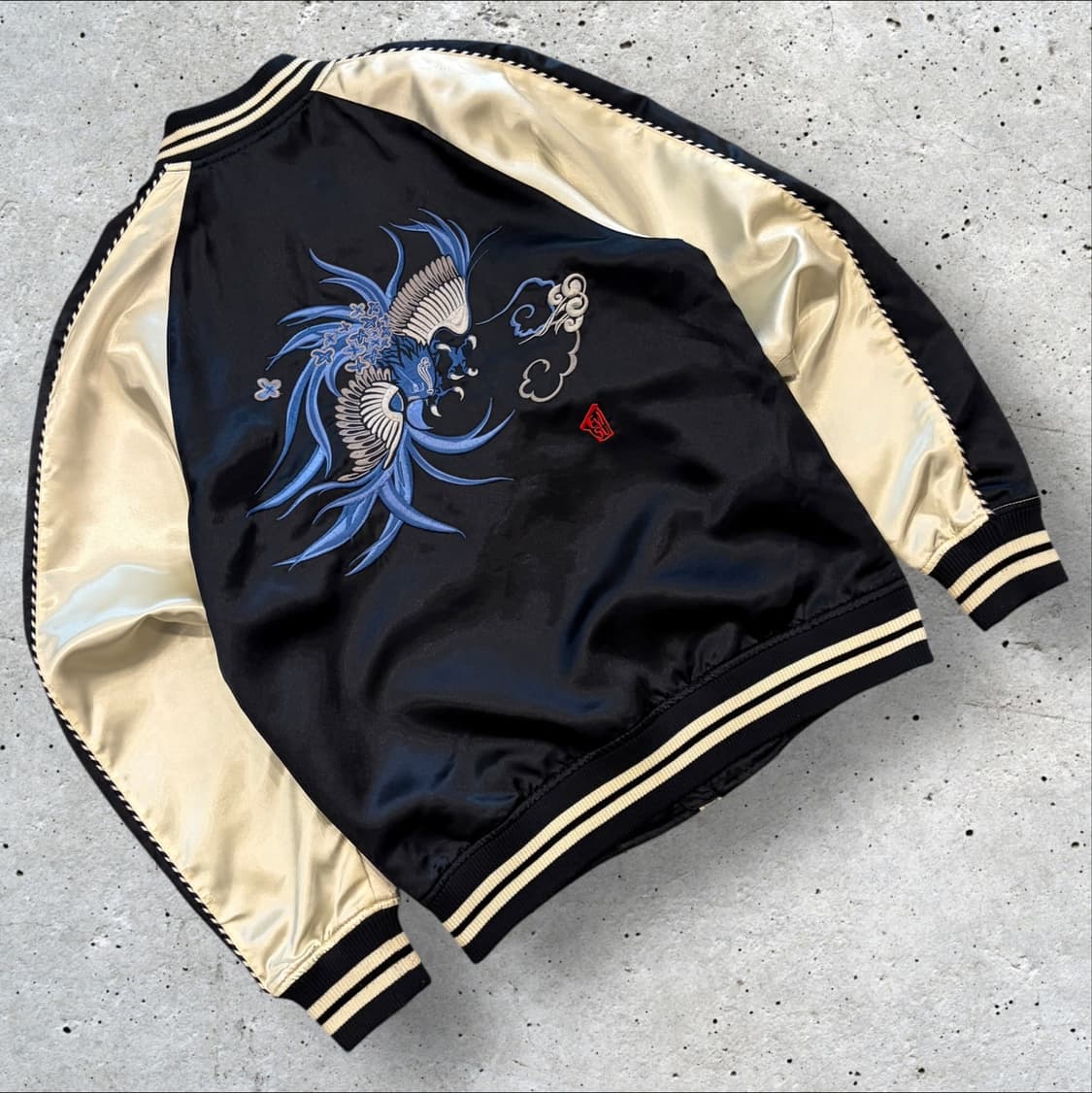 [95] 에비수 자수 봉황 점퍼 블랙/골드 스카쟌 D50 상품이미지1