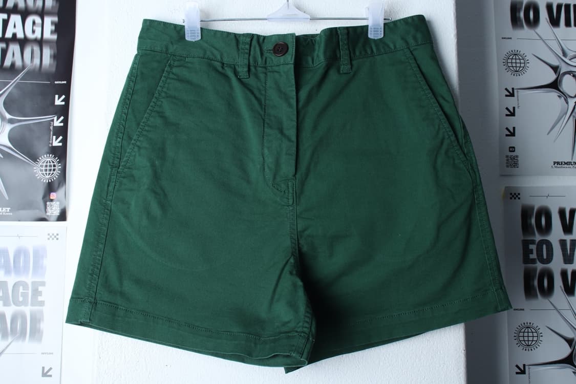 W(L) 아르켓 반바지 팬츠 그린 면 아메카지-P9796 상품이미지2