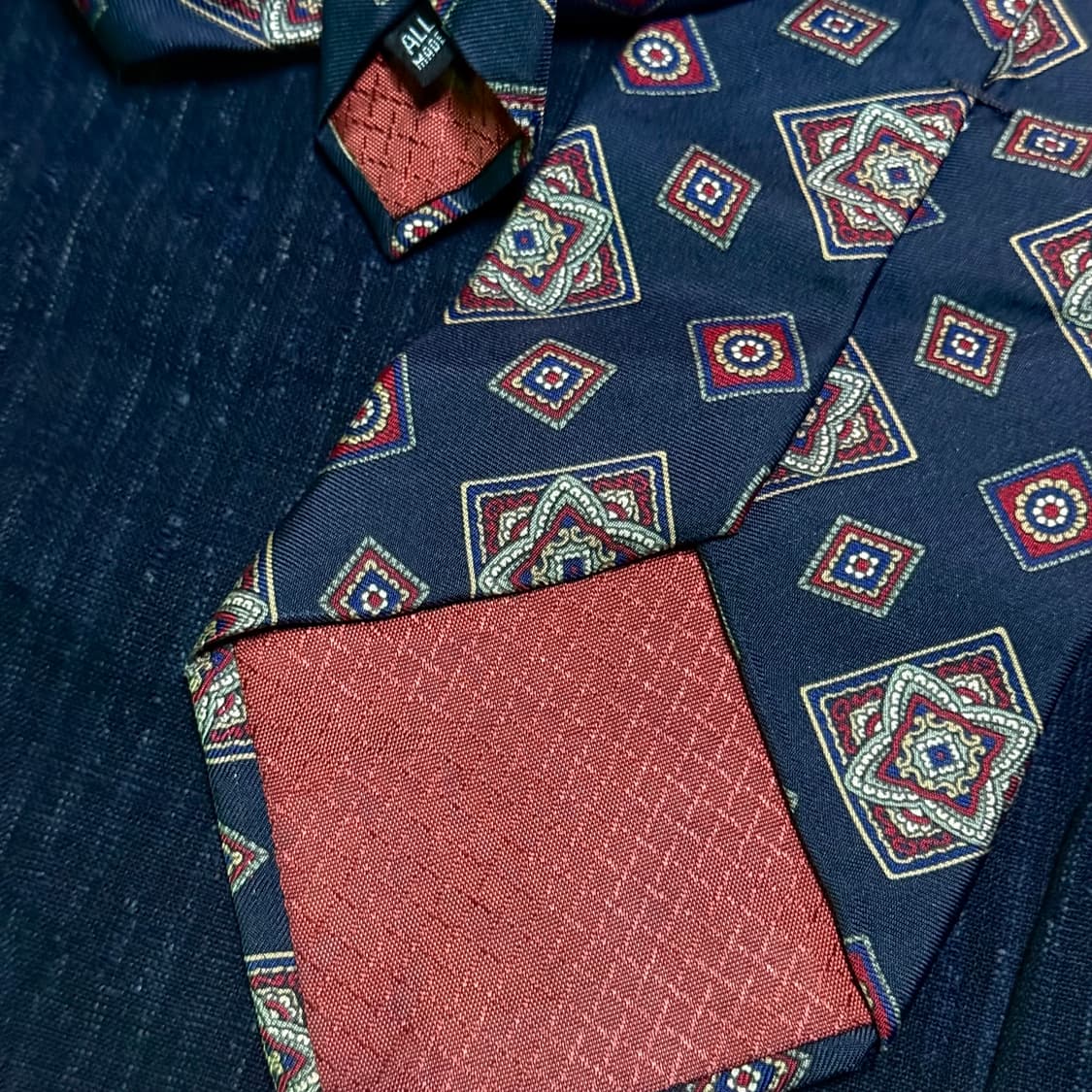 90‘s 크리스찬 디올 지오매트릭 패턴 실크 타이 상품이미지6