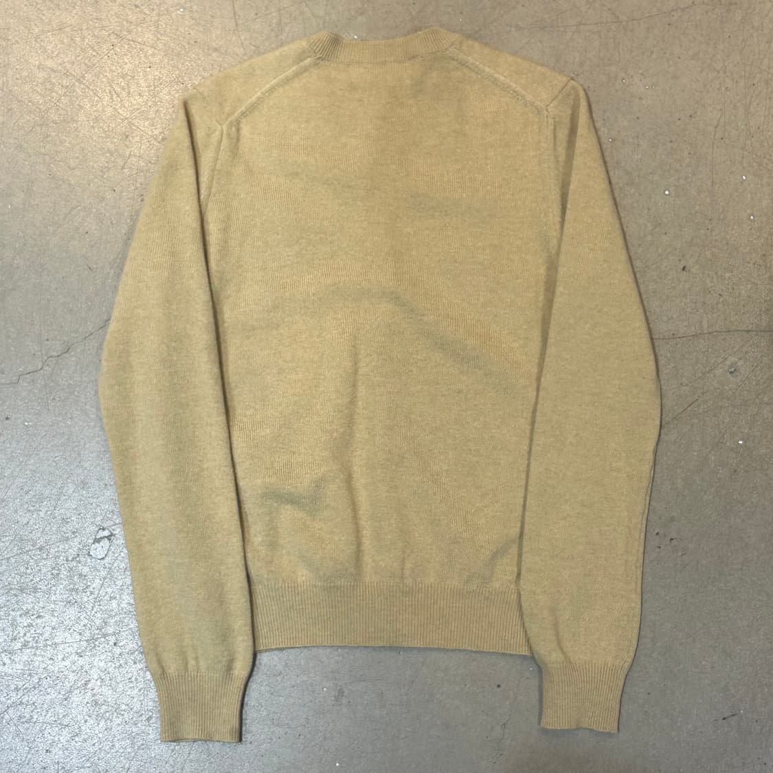 M 꼼데가르송 여성용 블랙 하트 와펜 베이지 울 가디건 상품이미지3