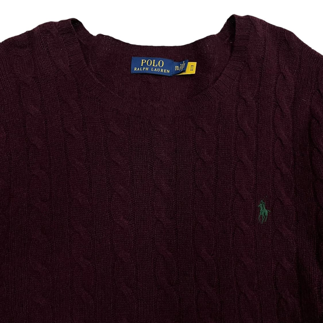 폴로 랄프로렌 딥그린포니 버건디 꽈배기 울 니트 XXL 상품이미지4