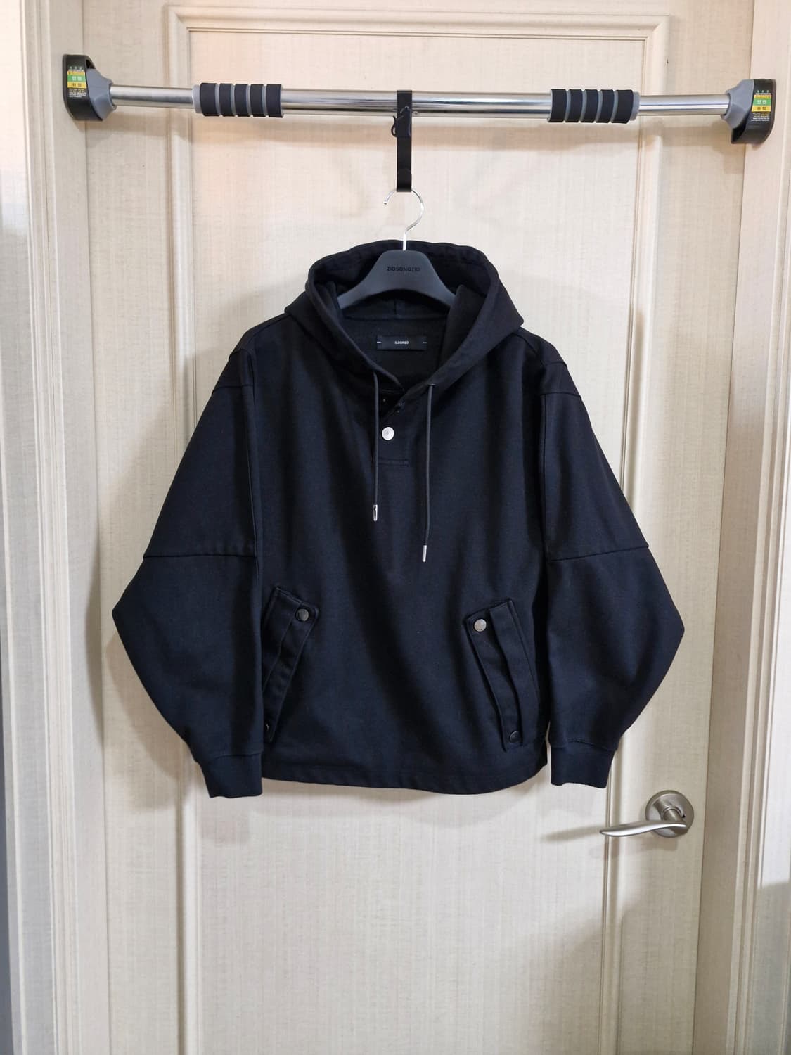 일꼬르소 포켓 후드티 세미오버 블랙 M 상품이미지1