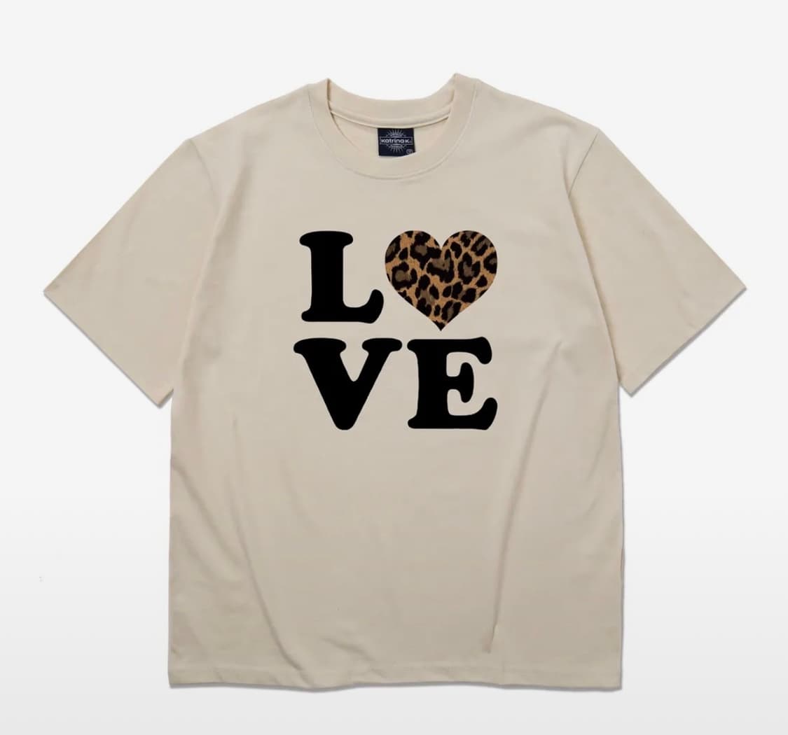카트리나케이 러브 브라운 레오파드 반팔 티셔츠 버터 상품이미지1