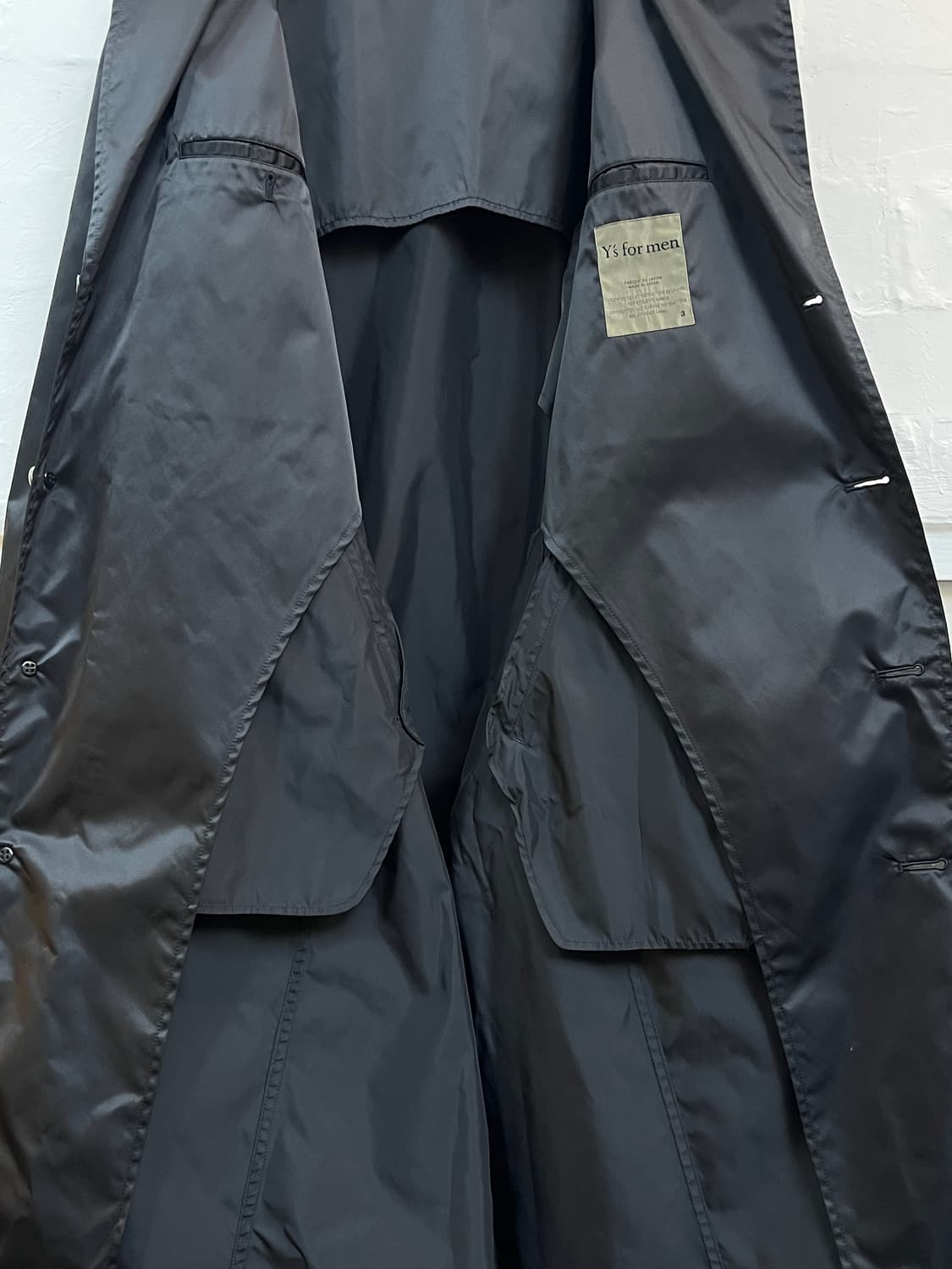 Yohji Yamamoto 나일론 오버핏 트렌치코트 블랙 3 상품이미지7