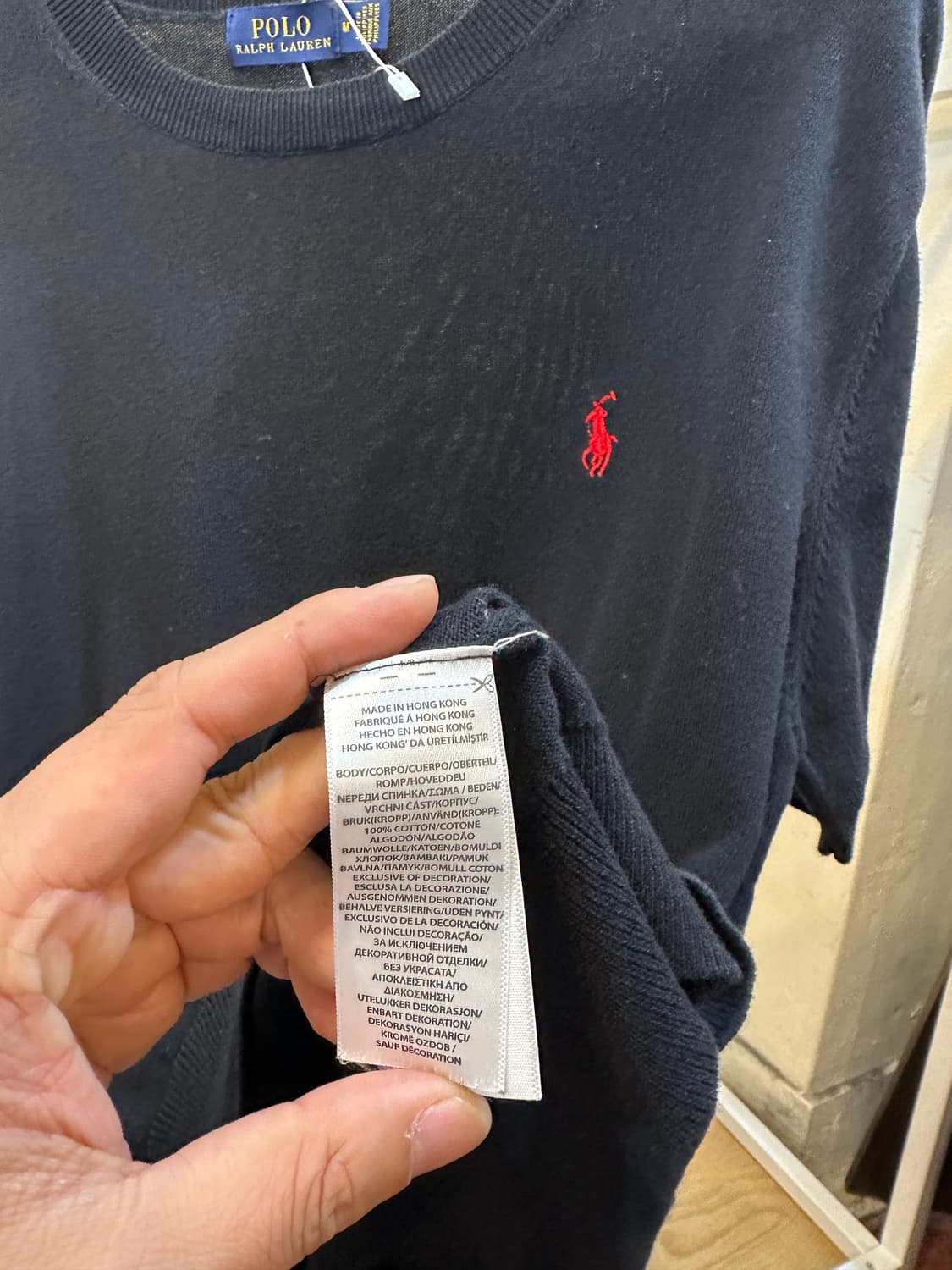 폴로 랄프로렌 라운드넥 반팔 니트 블랙 M 상품이미지4