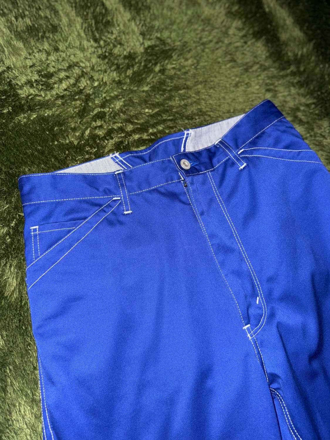 [M] 준야와타나베 꼼데가르송 19FW 신치백 디테일 코튼 팬츠 블루 상품이미지6