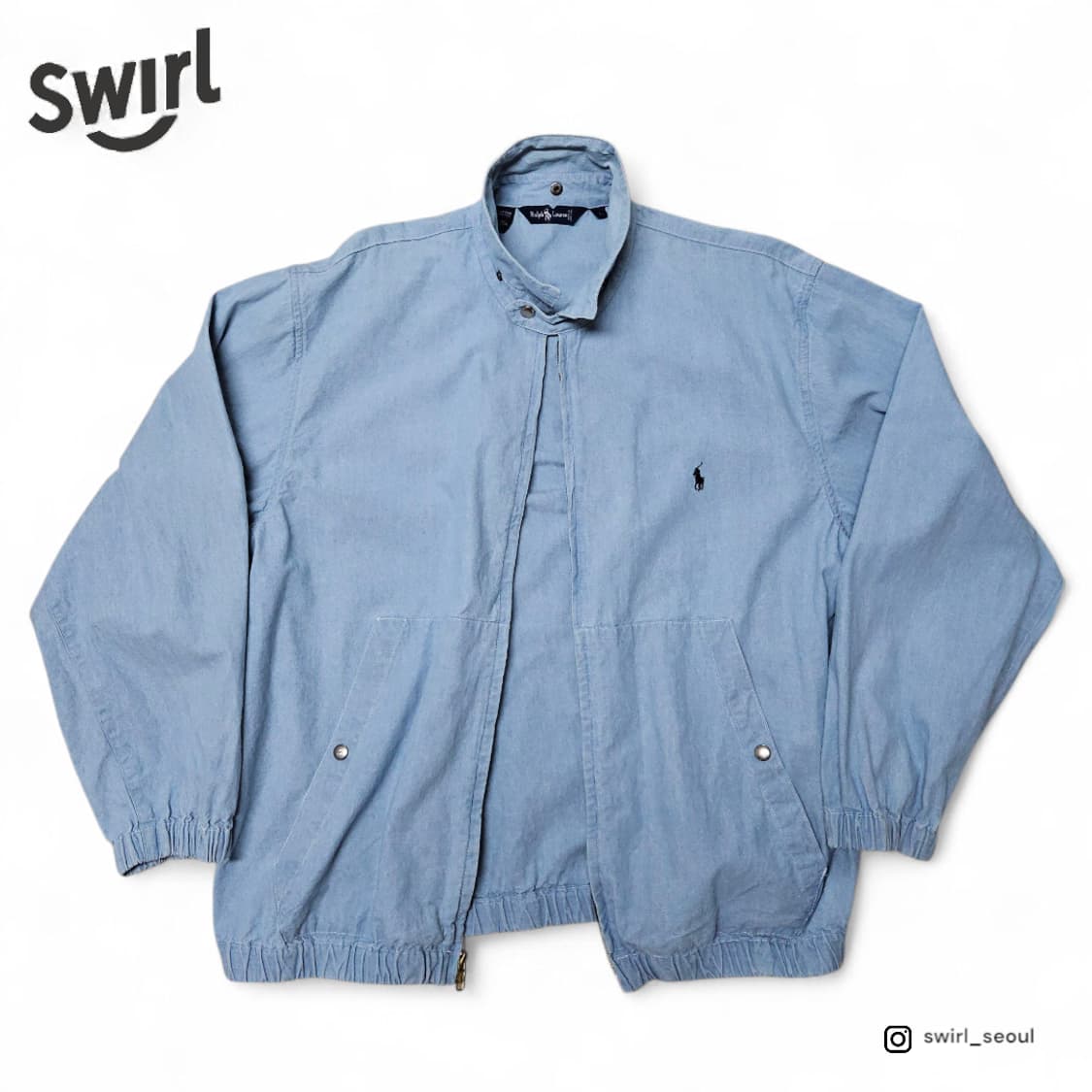 90s Polo chambray harrington jacket 상품이미지3