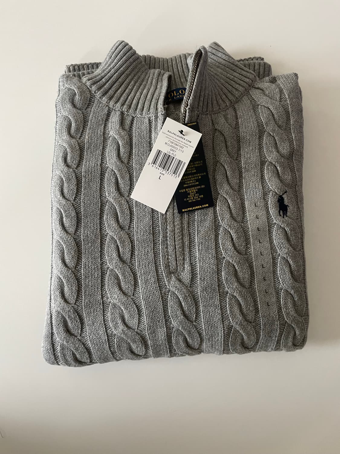 폴로 신형 케이블 니트 반집업 L 상품이미지1