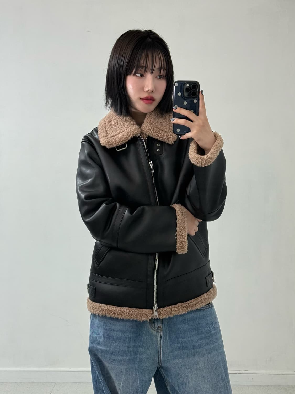 도프 제이슨 블랙 무스탕 상품이미지3