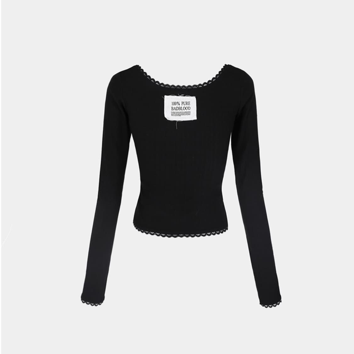 배드블러드 Eat Me 롱슬리브 티셔츠 블랙 상품이미지3