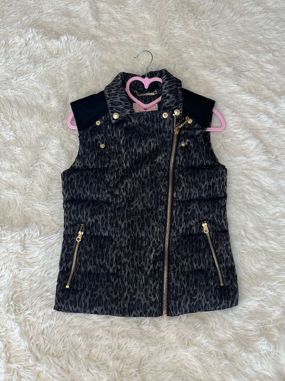 쥬시꾸뛰르 갸루 호피 조끼 패딩 점퍼 상품이미지2