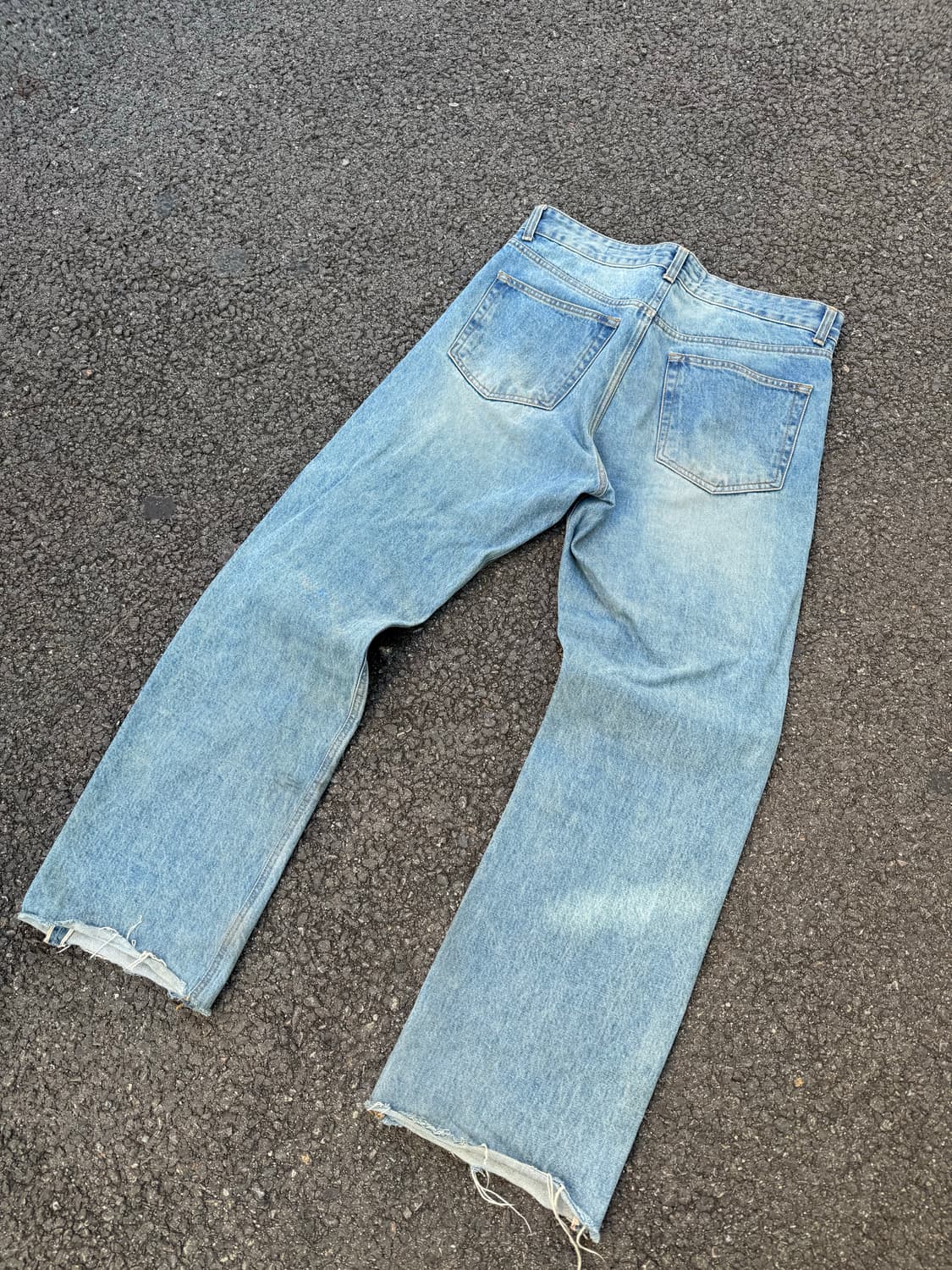 프리즘 웍스 셀비지 밑단 컷팅 데님팬츠 상품이미지7