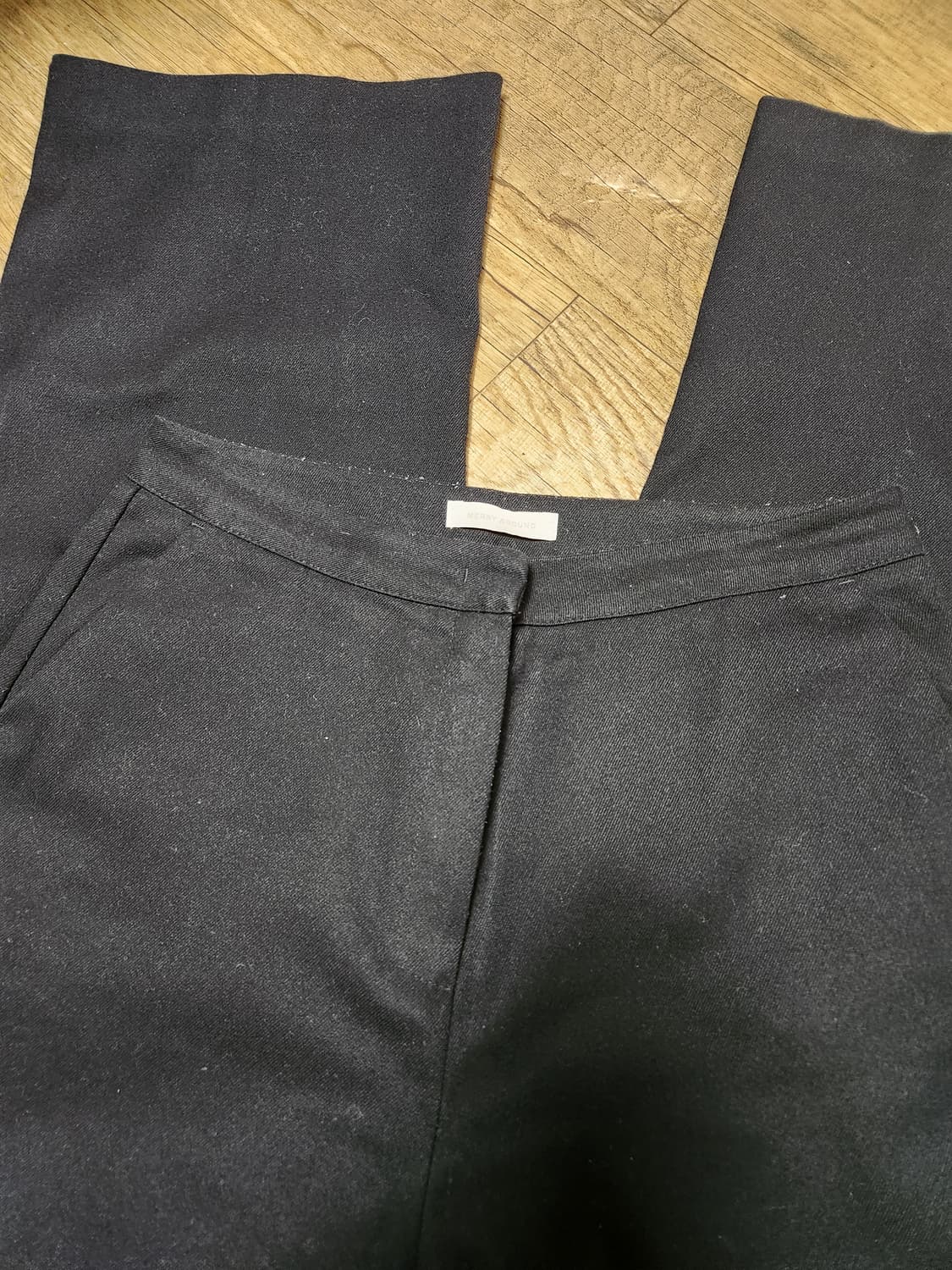 메리어라운드 블랙 와이드 슬랙스 팬츠L(28) 상품이미지3