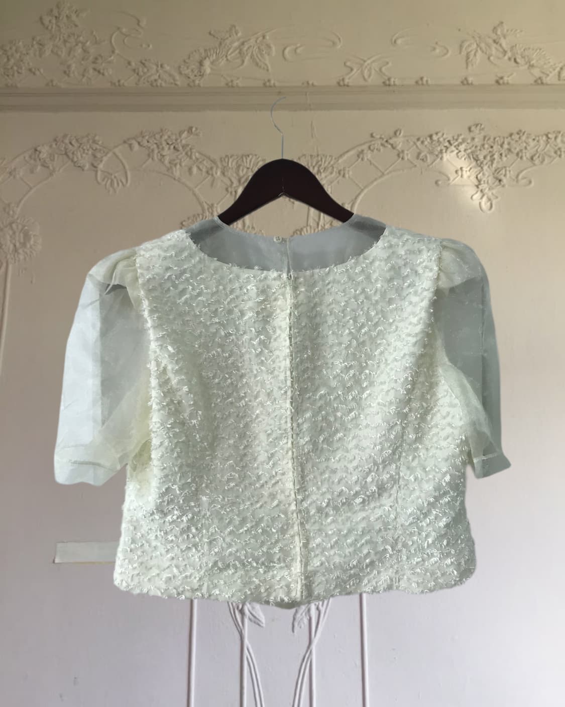 vintage ivory organza puff blouse 상품이미지9