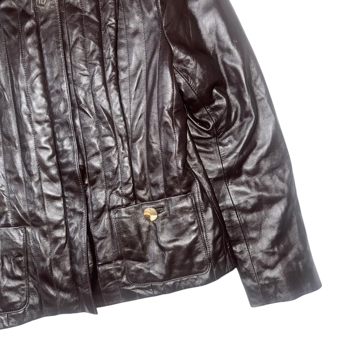 Dark Brown Leather Jacket 상품이미지3