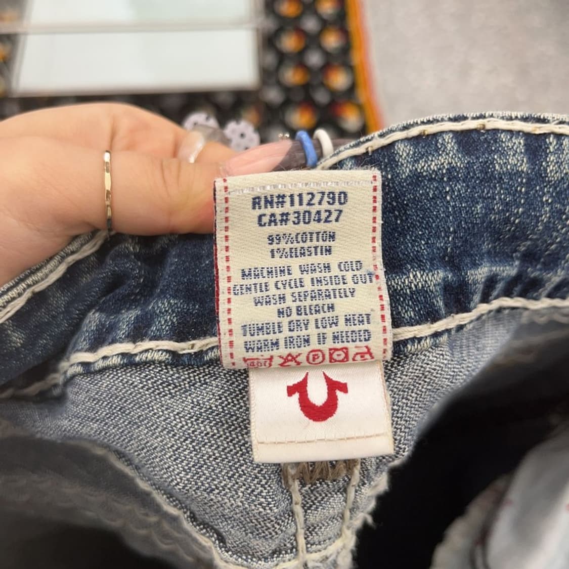 트루릴리젼 빌리슈퍼티 Y2K 로우라이즈 데님팬츠 27인치 C07978 상품이미지7