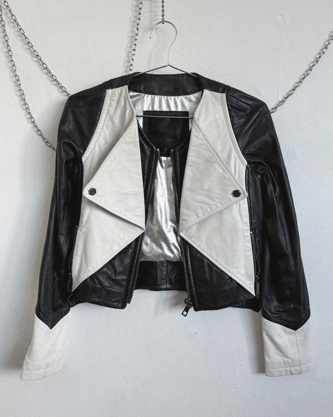 필립플레인 오피움 백패널 램스킨 라이더자켓 상품이미지5