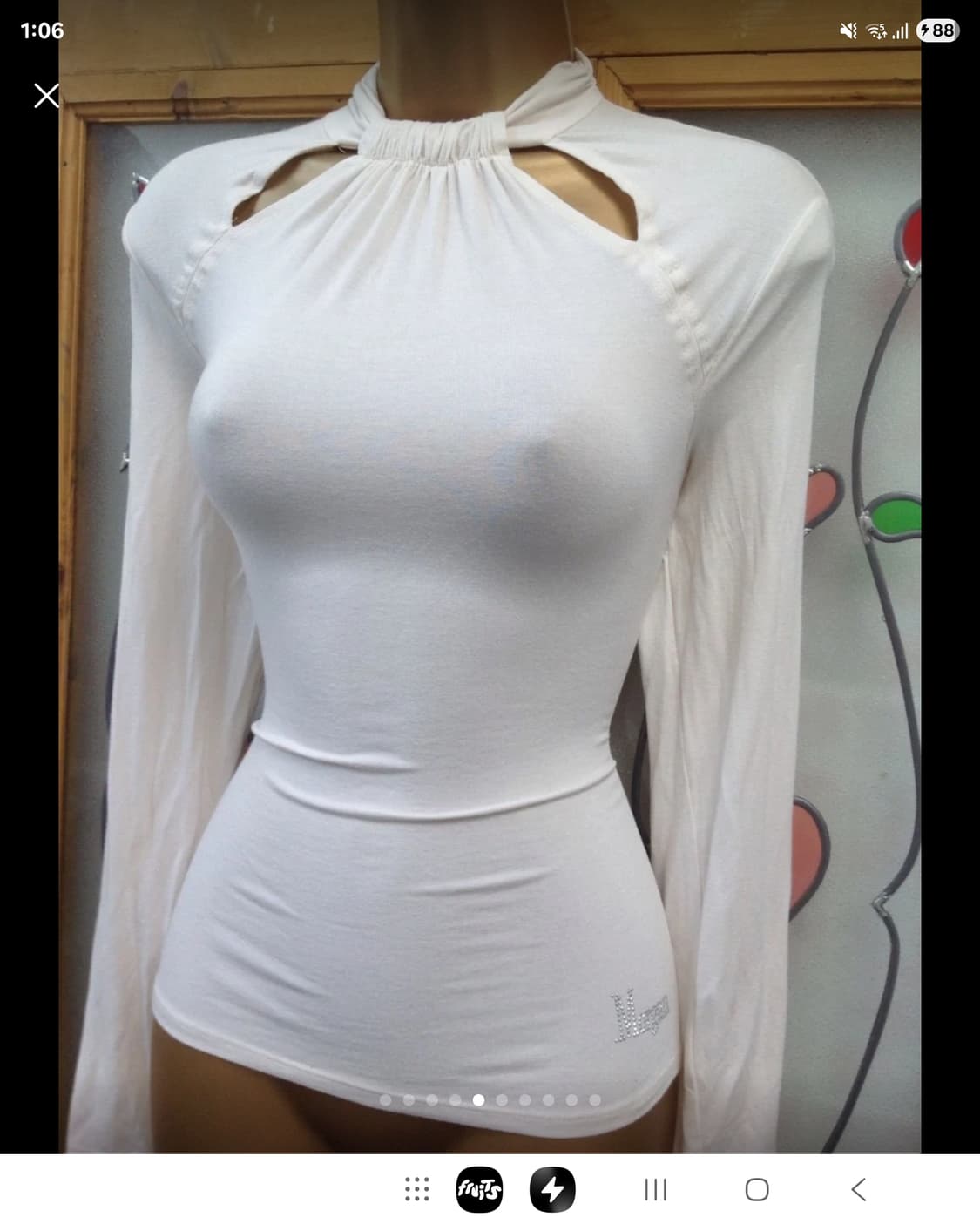 새상 프랑스 모르간 아이보리 모달 키홀 셔츠  상품이미지4