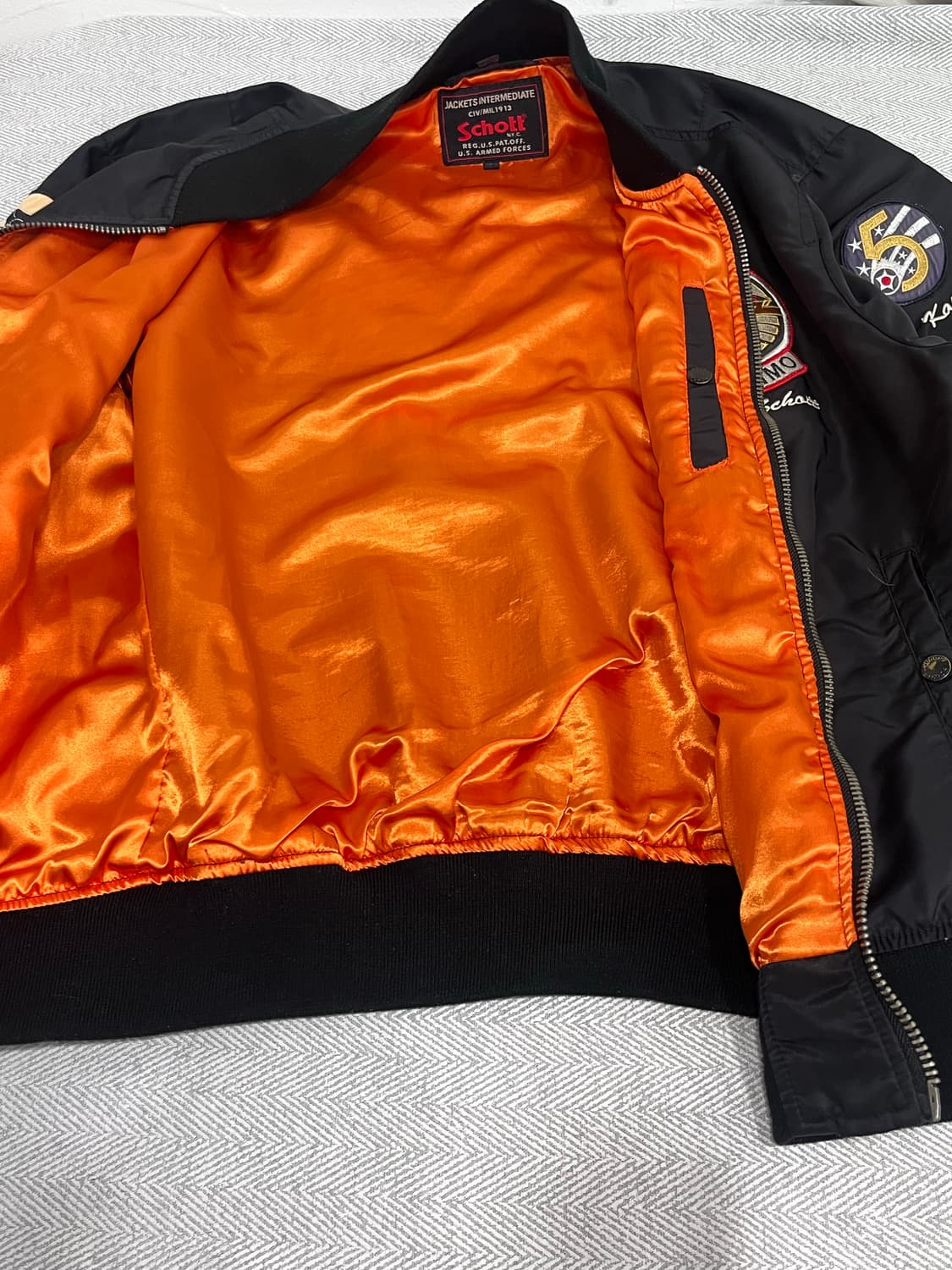 Schott 쇼트 Apache MA-1 패치워크 봄버 L 상품이미지9