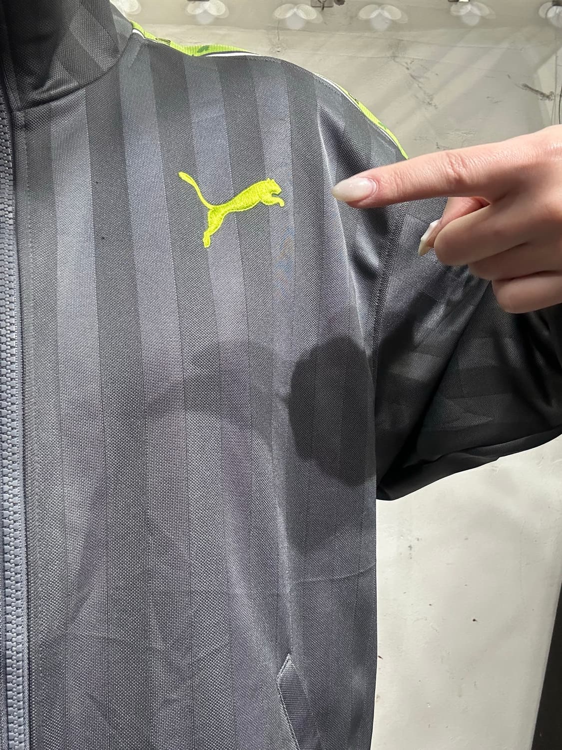 푸마 차콜 그린 빅 로고 사이드 라인 올드스쿨 트랙탑 져지S 상품이미지4