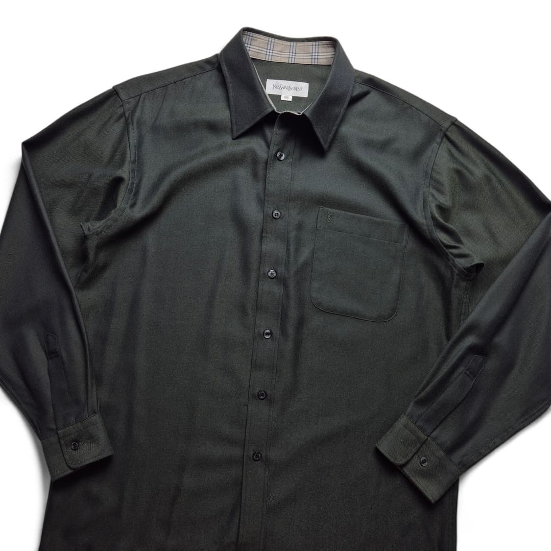 [100] 입생로랑 솔리드 셔츠 딥그린 상품이미지1