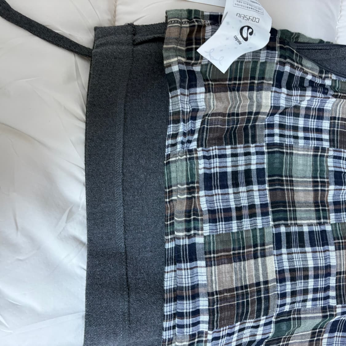 코이세이오 RIBBON DOUBLE SKIRT GREY 상품이미지9