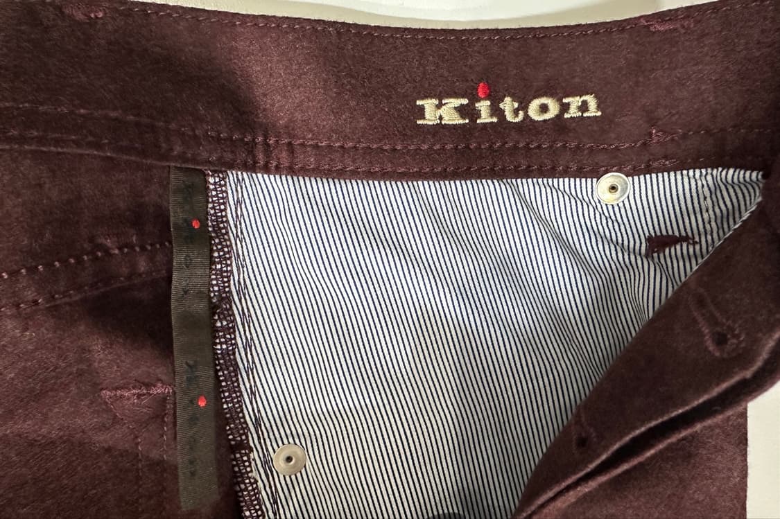 키톤 새상품 캐시미어 울 블렌드 버건디 데님 팬츠 상품이미지7