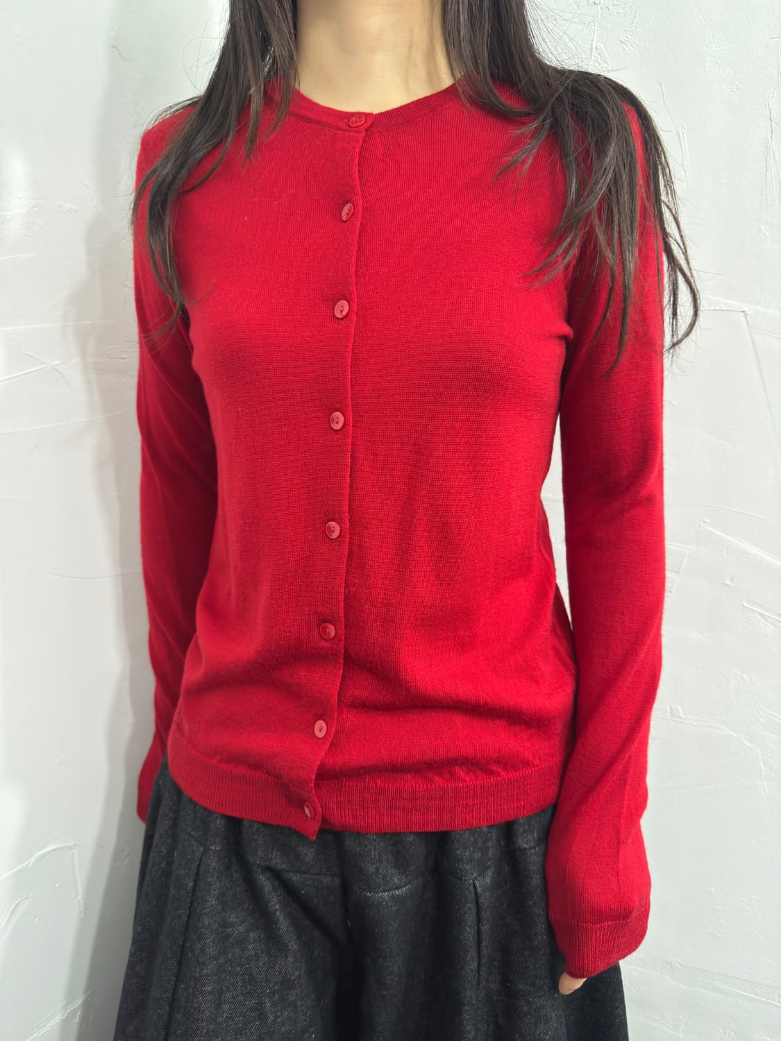 uniqlo red cardigan 상품이미지2