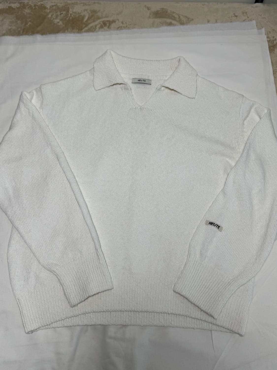 호이테 / 코튼 니트 스케일 폴로 (오프화이트) / M 상품이미지3