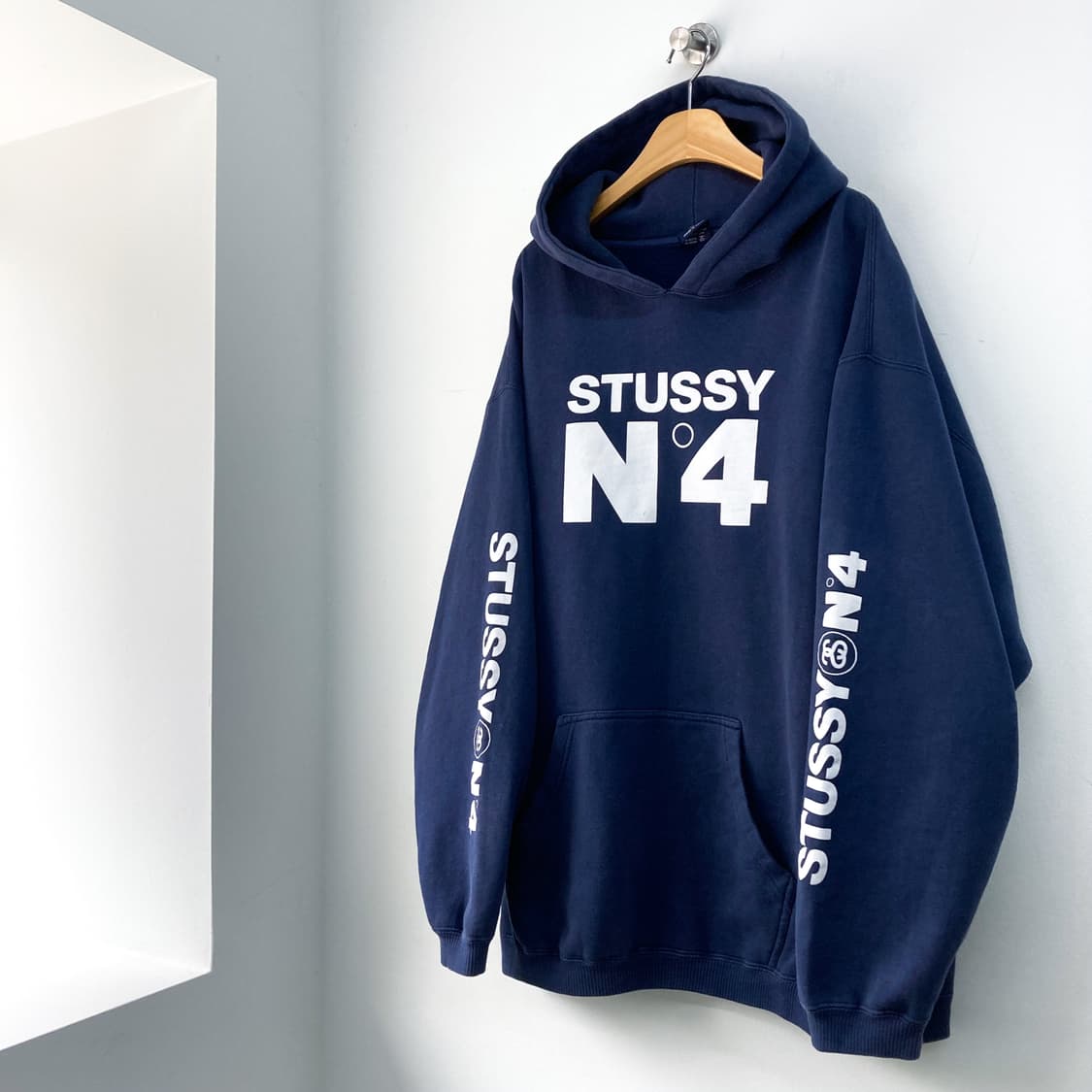 스투시 90s No.4 오버사이즈 네이비 스웻 후드티 상품이미지3