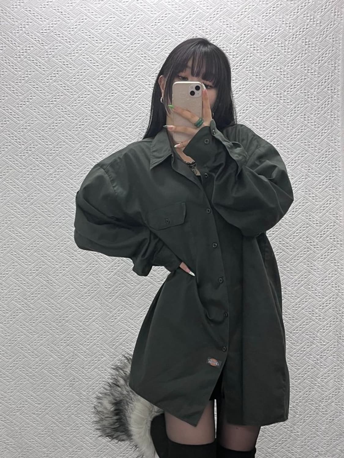 디키즈 90's 레트로 빈티지 빅 다크그린 워크 셔츠 2XL C09040 상품이미지1