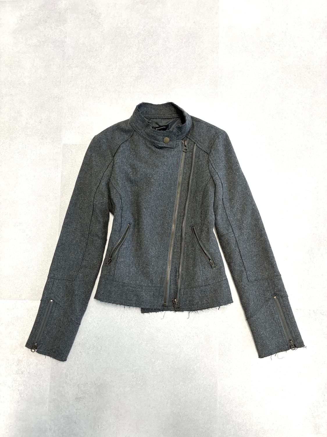 넥버튼 사이드 지퍼 자켓 상품이미지1