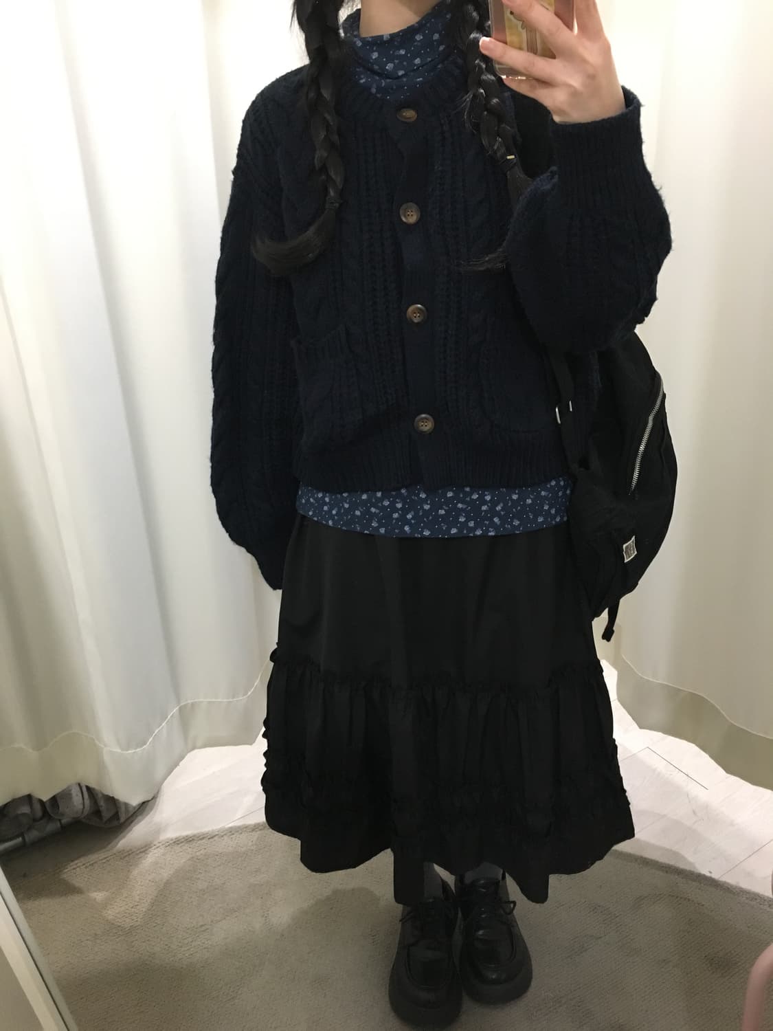 포켓 네이비 가디건 상품이미지5