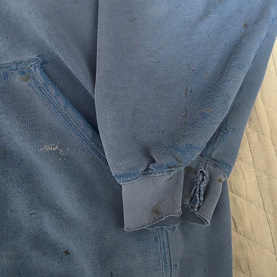 [XL] 빈티지 Y2K 나이키 센터 스우시 블루 데미지 후드티 트래쉬드 상품이미지5