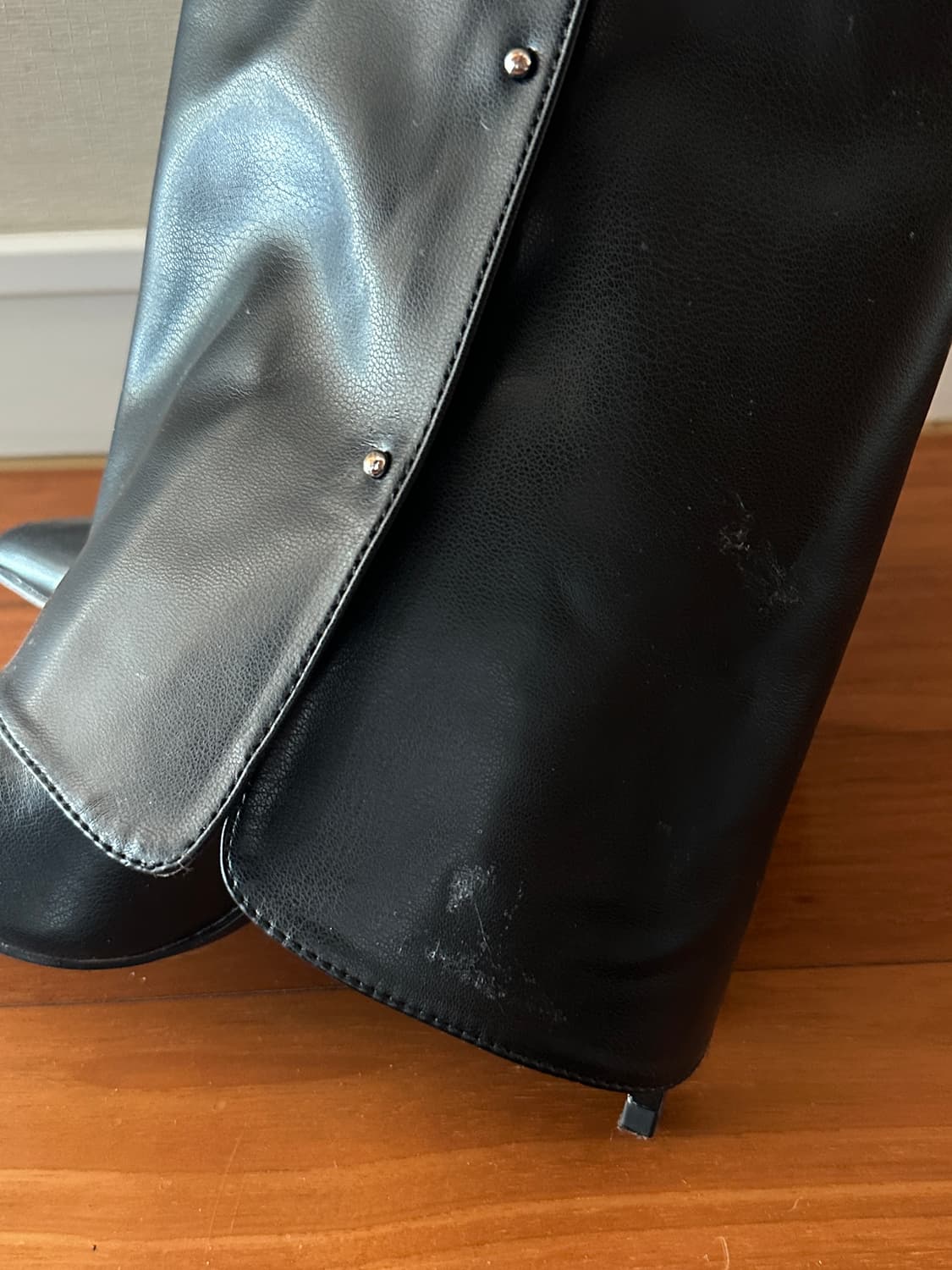 leather fold over long boots UK4 상품이미지6