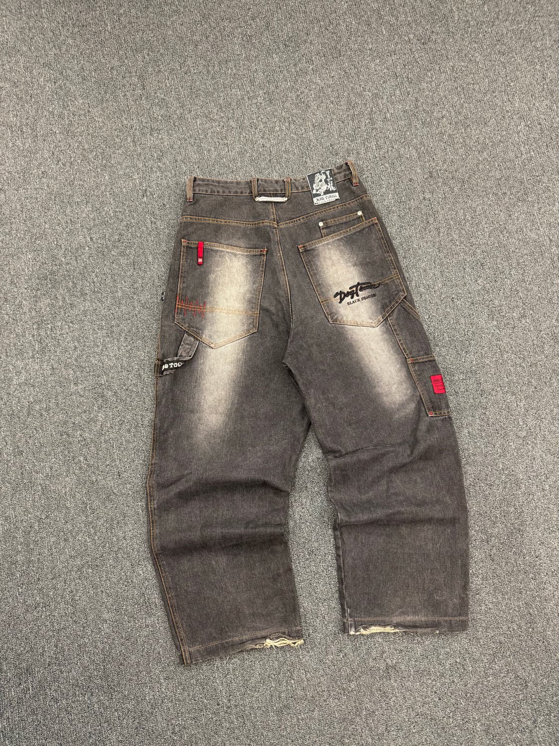 M)도그타운 빈티지 카펜터 흑청 힙합 데님팬츠 상품이미지5