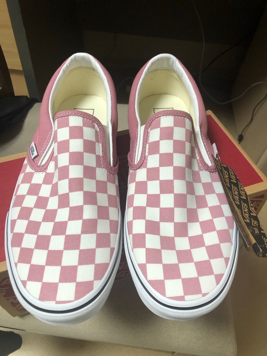 반스 클래식 슬립온 체커보드 핑크 265mm 새상품 상품이미지1