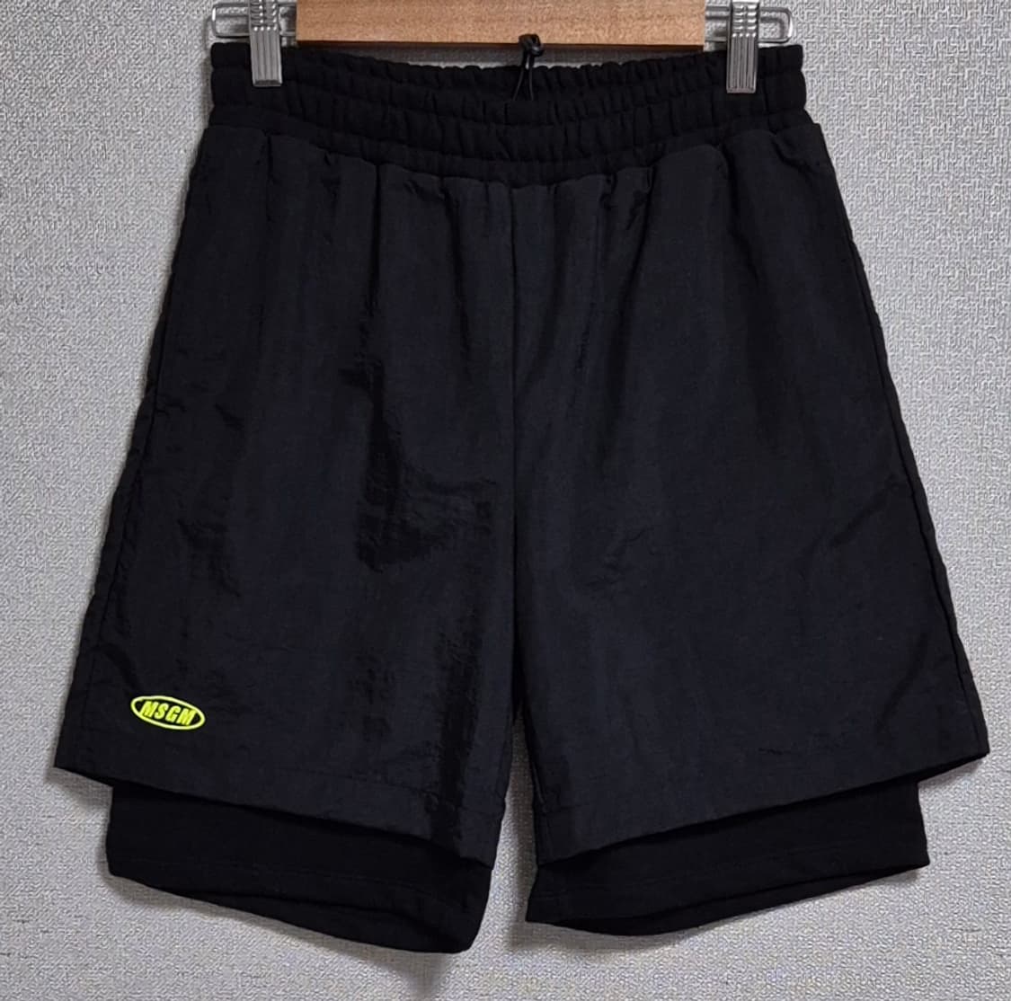 실측 S ) MSGM 엠에스지엠 블랙 우븐 반바지 상품이미지1